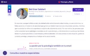 Biel Giner en Psicología y Mente